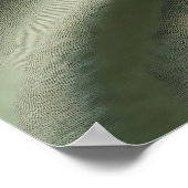 Affiche de texture de vagues de lin vert sauge (Coin)