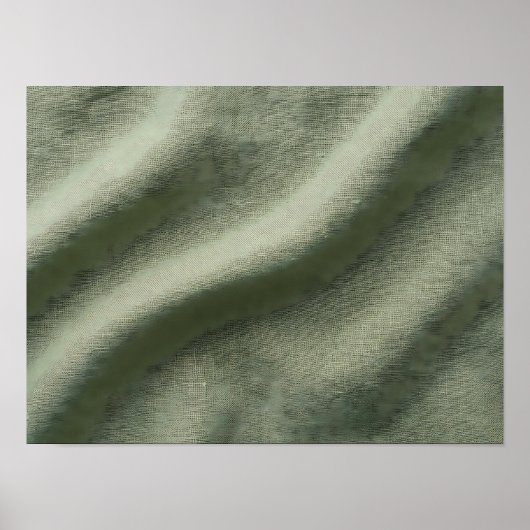 Affiche de texture de vagues de lin vert sauge (Devant)