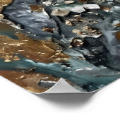 Affiche de texture géométrique or sarcelle (Coin)