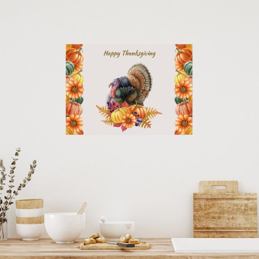 Affiche de Thanksgiving des Citrouilles turcs (Cuisine)
