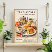 Affiche de thé et de scones | Art de l'heure du th