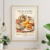 Affiche de thé et de scones | Art de l'heure du th