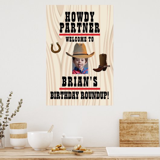 Affiche de thème western avec photo (Cuisine)