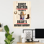 Affiche de thème western avec photo (Bureau à domicile)