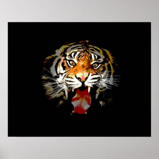 Affiche de tigre - Impressions de tigres de style (Devant)