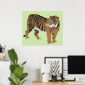 affiche de tigre vert (Bureau à domicile)