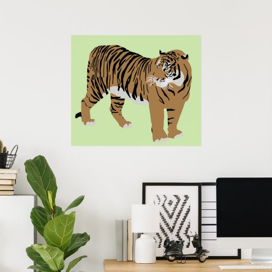 affiche de tigre vert (Bureau à domicile)