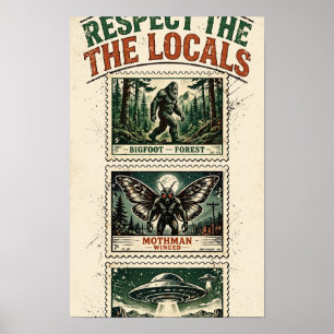 Affiche de timbres-poste cryptides « Respectez les