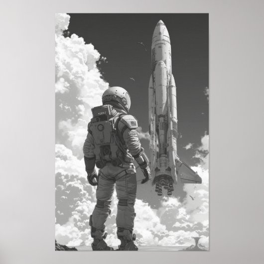 Affiche de tir sur l'épaule d'un astronaute (Devant)