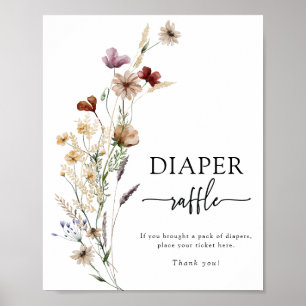 Affiche de tirage au sort de couche Boho Wildflowe
