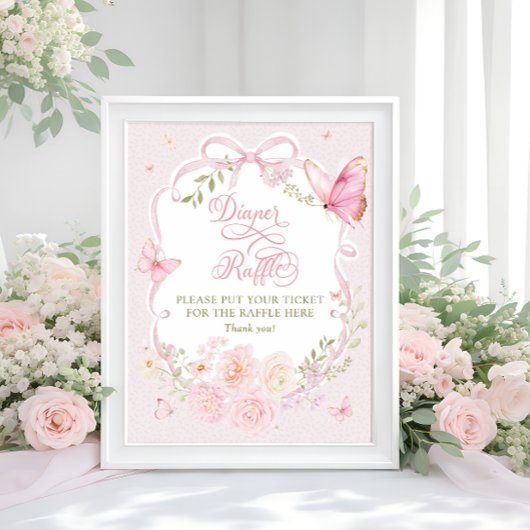 Affiche de tirage au sort de couche florale rose p