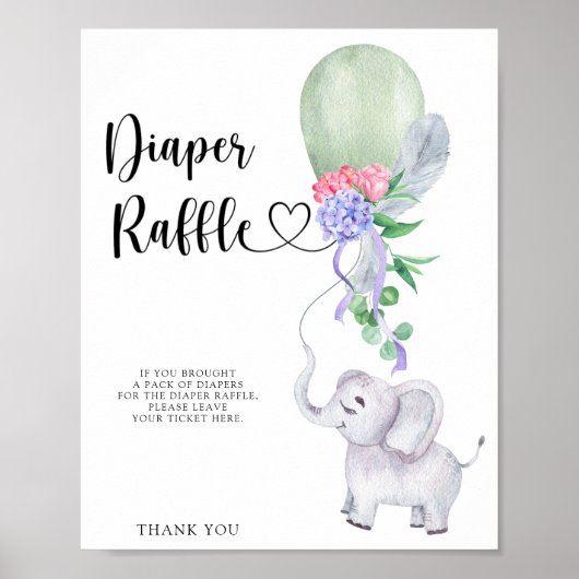 Affiche de tirage au sort de couche pour éléphant (Devant)