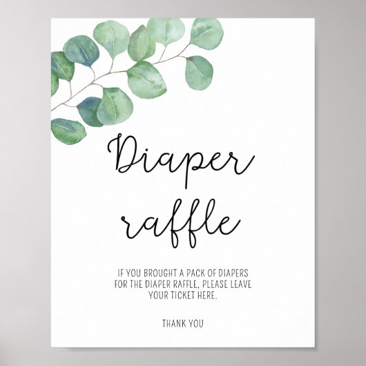 Affiche de tirage au sort de couches - Eucalyptus  (Devant)