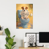 Affiche de toilettes de chien drôle, salle de bain (Bureau à domicile)