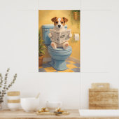 Affiche de toilettes de chien drôle, salle de bain (Cuisine)