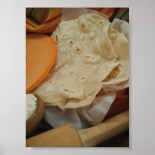 Affiche de tortillas fraîches maison en farine