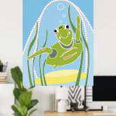 Affiche de tortue branchée (Bureau à domicile)
