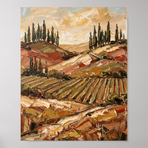 Affiche de Toscane Peinture à l'Huile Abstraite de
