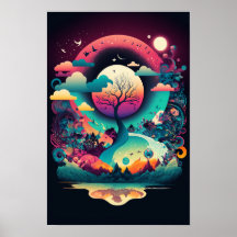Affiche de Tourbillon Abstrait | Rétro Psychedéliq