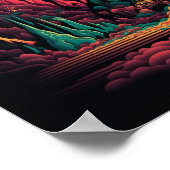 Affiche de Tourbillon Abstrait | Rétro Psychedeliq (Coin)