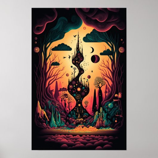 Affiche de Tourbillon Abstrait | Rétro Psychedeliq (Devant)