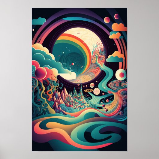 Affiche de Tourbillon Abstrait | Rétro Psychedéliq (Devant)