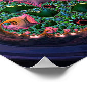 Affiche de tourbillon de Mandelbrot orange (Coin)