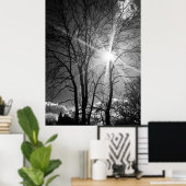 Affiche de traçabilité de branche Sun et arbre (Bureau à domicile)