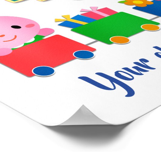 Affiche de train d'animaux mignons (Coin)