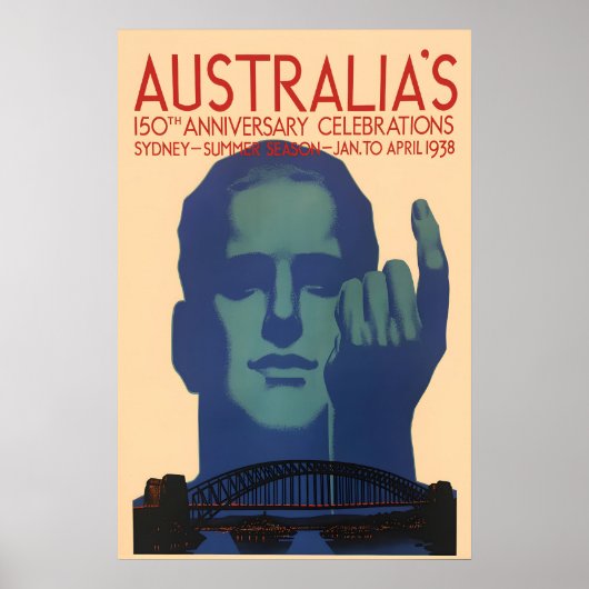 Affiche de train d'Australie 1938 150e anniversair (Devant)