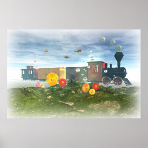 Affiche de train de jouet