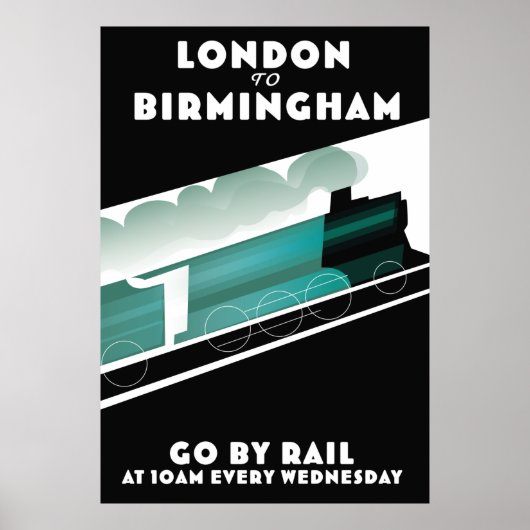 Affiche de train de Londres à Birmingham (Devant)