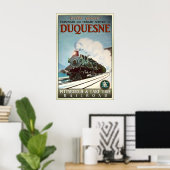 Affiche de train rétro neuve du chemin de fer Duqu (Bureau à domicile)