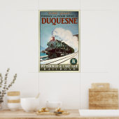 Affiche de train rétro neuve du chemin de fer Duqu (Cuisine)