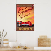 Affiche de train rétro spéciale Austin Texas MKT K (Cuisine)