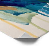 Affiche de travail de pinceau abstrait Ocre Teal (Coin)