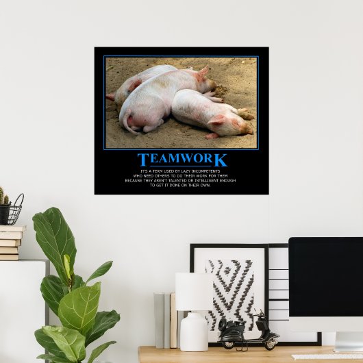 Affiche de travail d'équipe (Bureau à domicile)