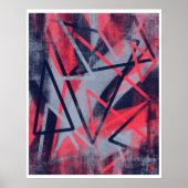 Affiche de triangles géométriques – Rose et Bleu (Devant)