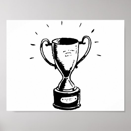 Affiche de trophée noir et blanc (Devant)