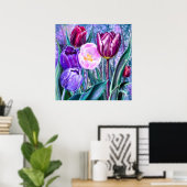Affiche de Tulipes Colorées (Bureau à domicile)