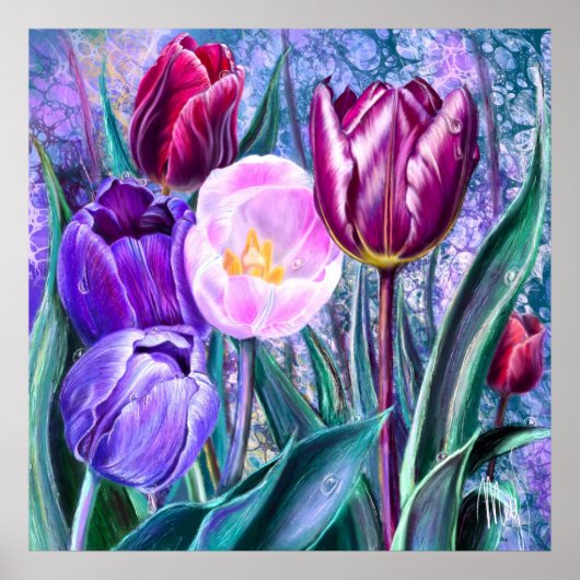 Affiche de Tulipes Colorées (Devant)