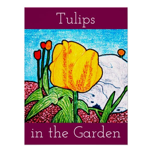 Affiche de tulipes dans le jardin (Devant)