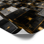 Affiche de tunnel de cube noir futuriste infini (Coin)