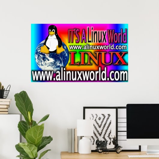 affiche de type alinuxworld (Bureau à domicile)