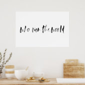 Affiche de typographie aquarelle « Qui dirige le m (Cuisine)