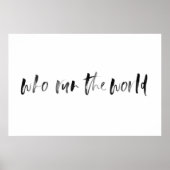 Affiche de typographie aquarelle "Qui dirige le mo (Devant)