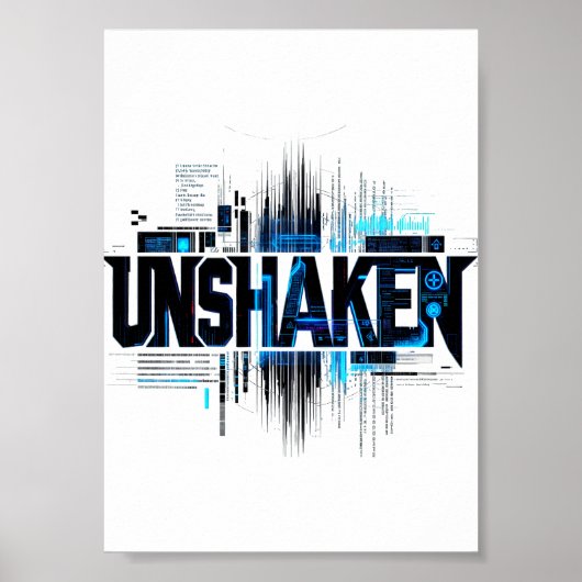 Affiche de typographie Cyberpunk INÉBRANLABLE (Devant)