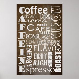 AFFICHE DE TYPOGRAPHIE DE CAFÉ
