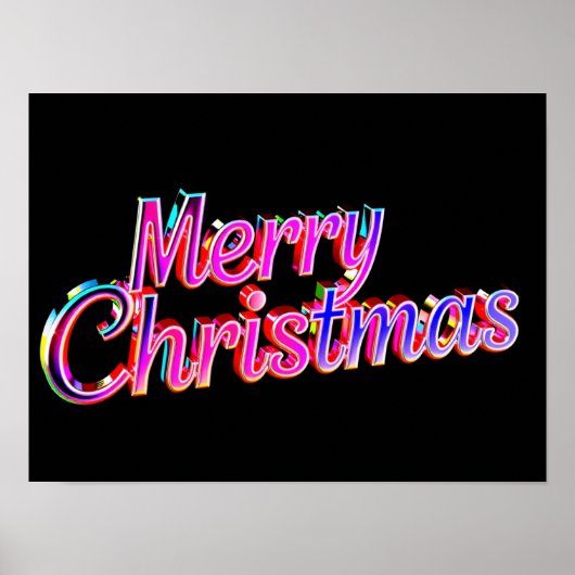 Affiche de typographie de luxe Joyeux Noël Papier (Devant)
