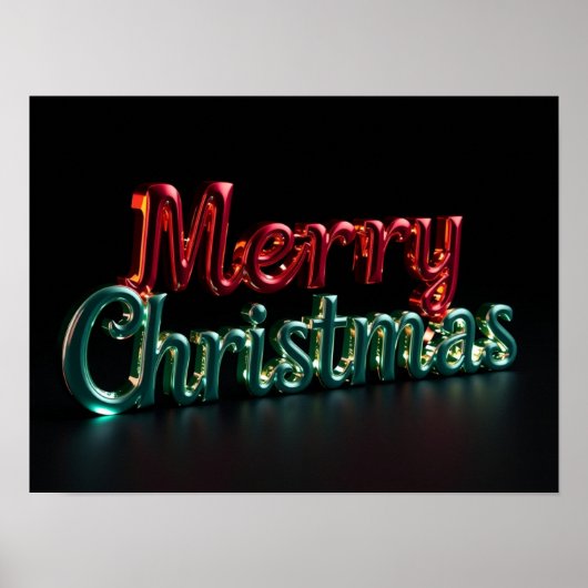 Affiche de typographie de luxe pour un joyeux Noël (Devant)